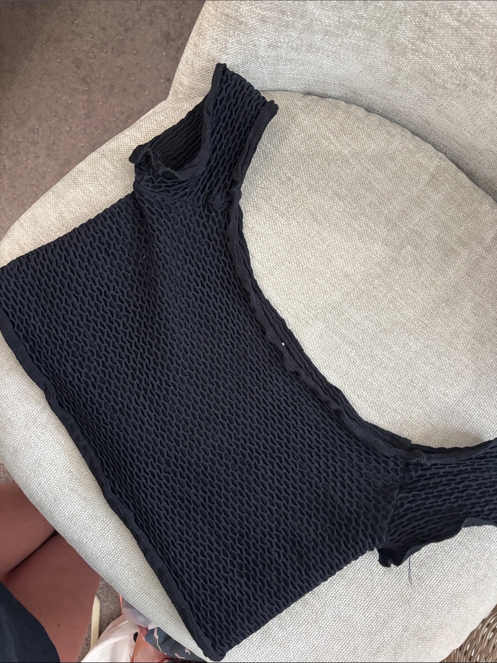 Black Mesh Short Sleeve Crop Top